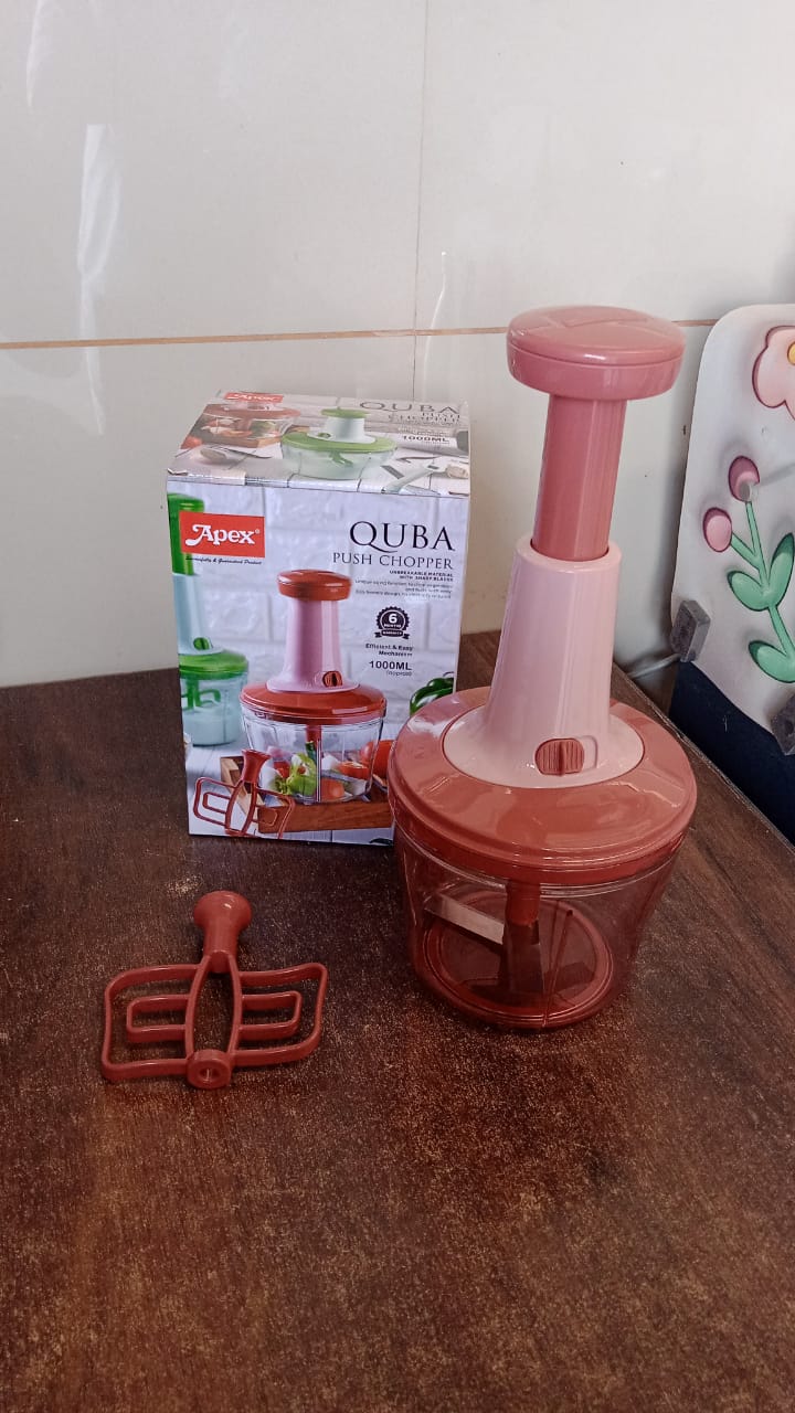 Apex  Quba Push Chopper with Stainless Steel Blades (1000ml) Apex  Quba Push Chopper with Stainless Steel Blades (1000ml)